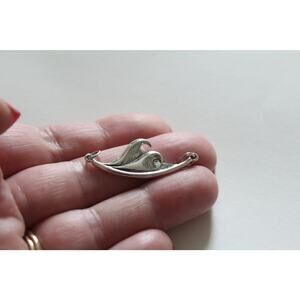 Sterling Silver Ocean Waves Pendant, Ocean Waves Pendant Charm, Ocean Charm